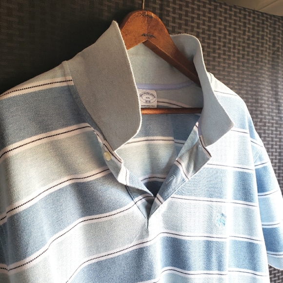 Brooks Brothers Slim Fit Striped Performance Polo Shirt Mens XXL Short Sleeve - Picture 5 of 9